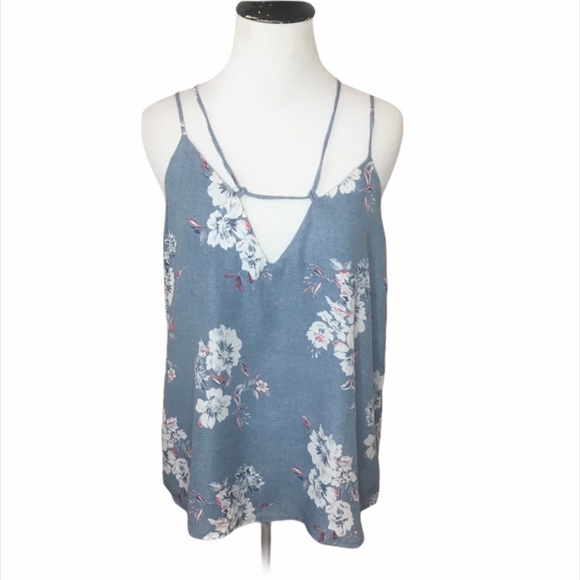 Sweet Rain spaghetti floral tank Size: Medium - Picture 1 of 9